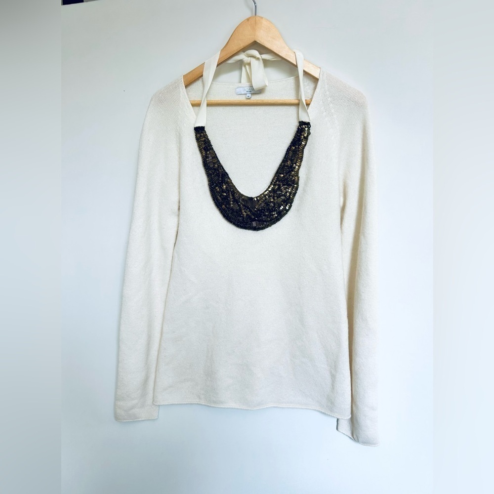 ADAM by Adam Lippes merino wool Women  Ivory sweater beads medium
